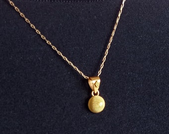 Handmade 22k Gold Rope Pendant: Greek Filigree Jewelry