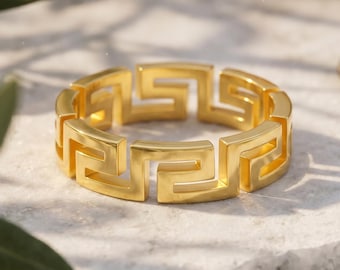 14k gouden Eternity Meander-bandring | Handgemaakte sieraden voor mannen en vrouwen