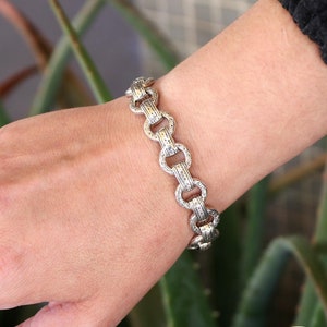 Unisex Byzantine Inspired Carved Bracelet.  Silver Greek Jewelry. Birthday Gift.