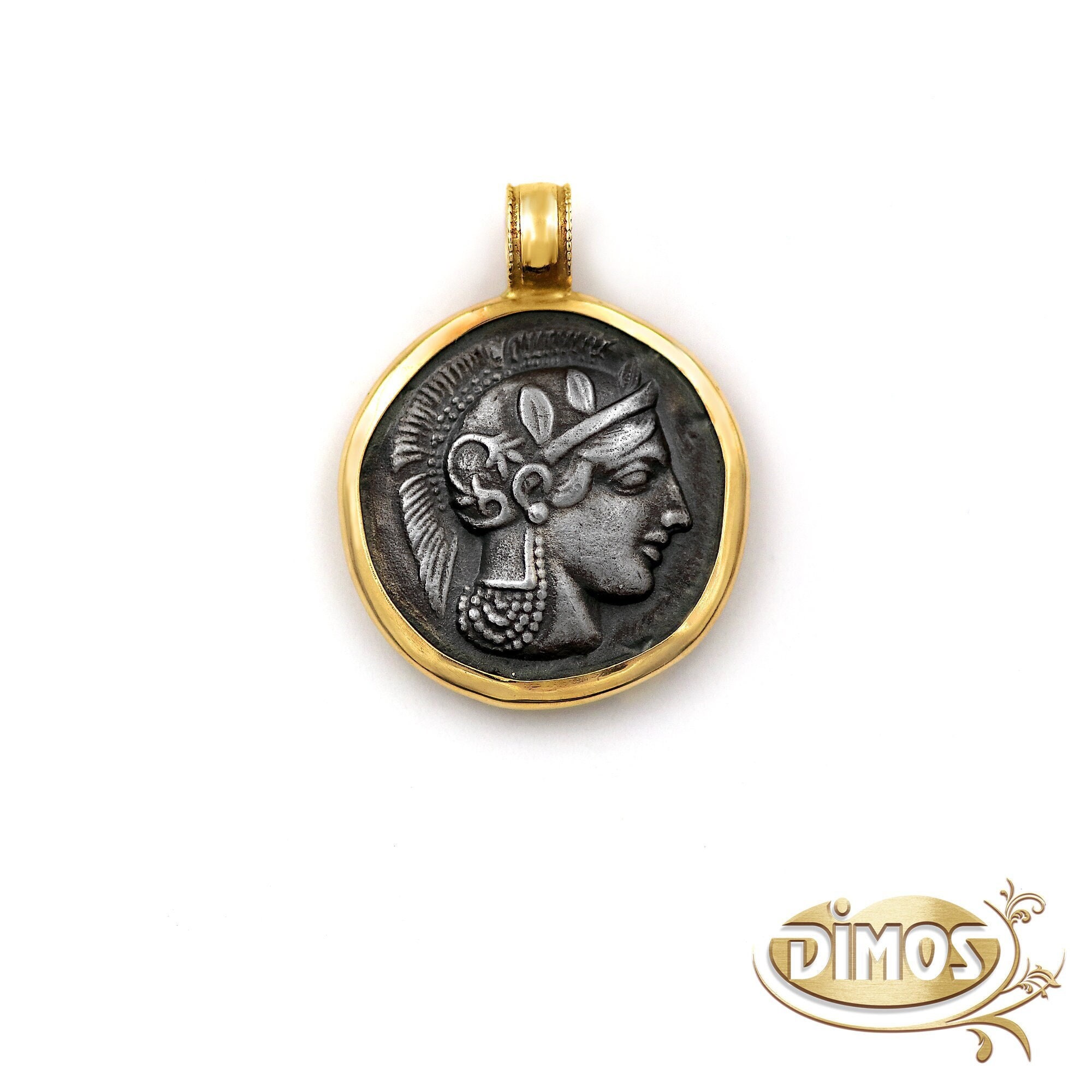 14金アテナコインペンダント：両面シルバー美術館複製品 - Etsy 日本