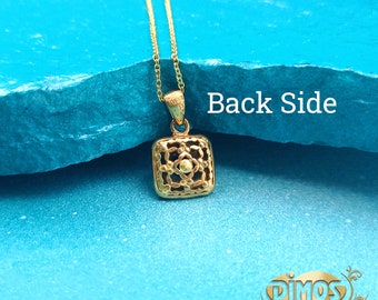 Collier Plaqué Or 18 Carats Avec Zirconium Bleu Aqua - Neuf Avec étiquettes