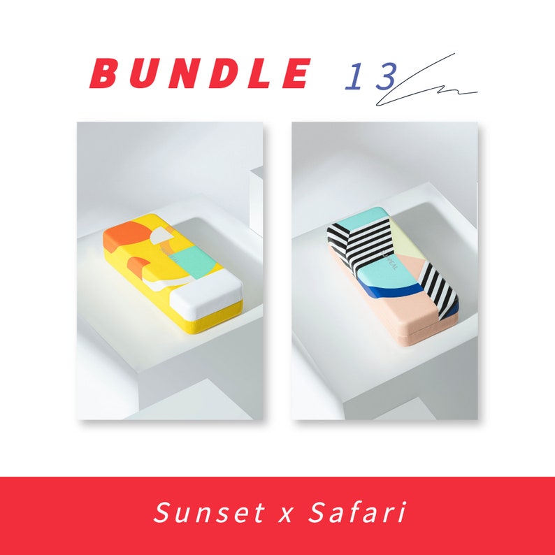 Set 2x Hartschalen Brillenetui, Sonnenbrillen Etuis bunt für BrillenSet 30% reduziert Sunset*Safari