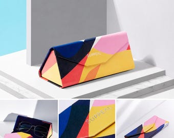 Foldable Glasses Case | Vegan Leather Triangle Eyeglass Case
