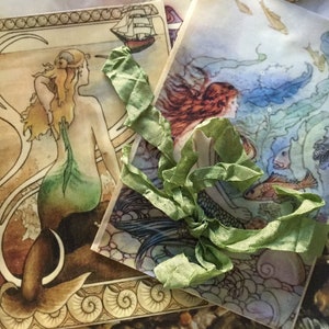 Mermaid * Water Color * 5 Glassine Bags * Vintage * Antiqued * Junk Journal * Scrapbook * Decorative *