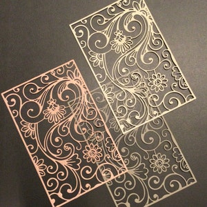 Die Cuts * Card Frame * Cover Die Cut * Filigree * 3 Pieces * Color Choices * Embellishment * Card Making * Long Card * Delicate *