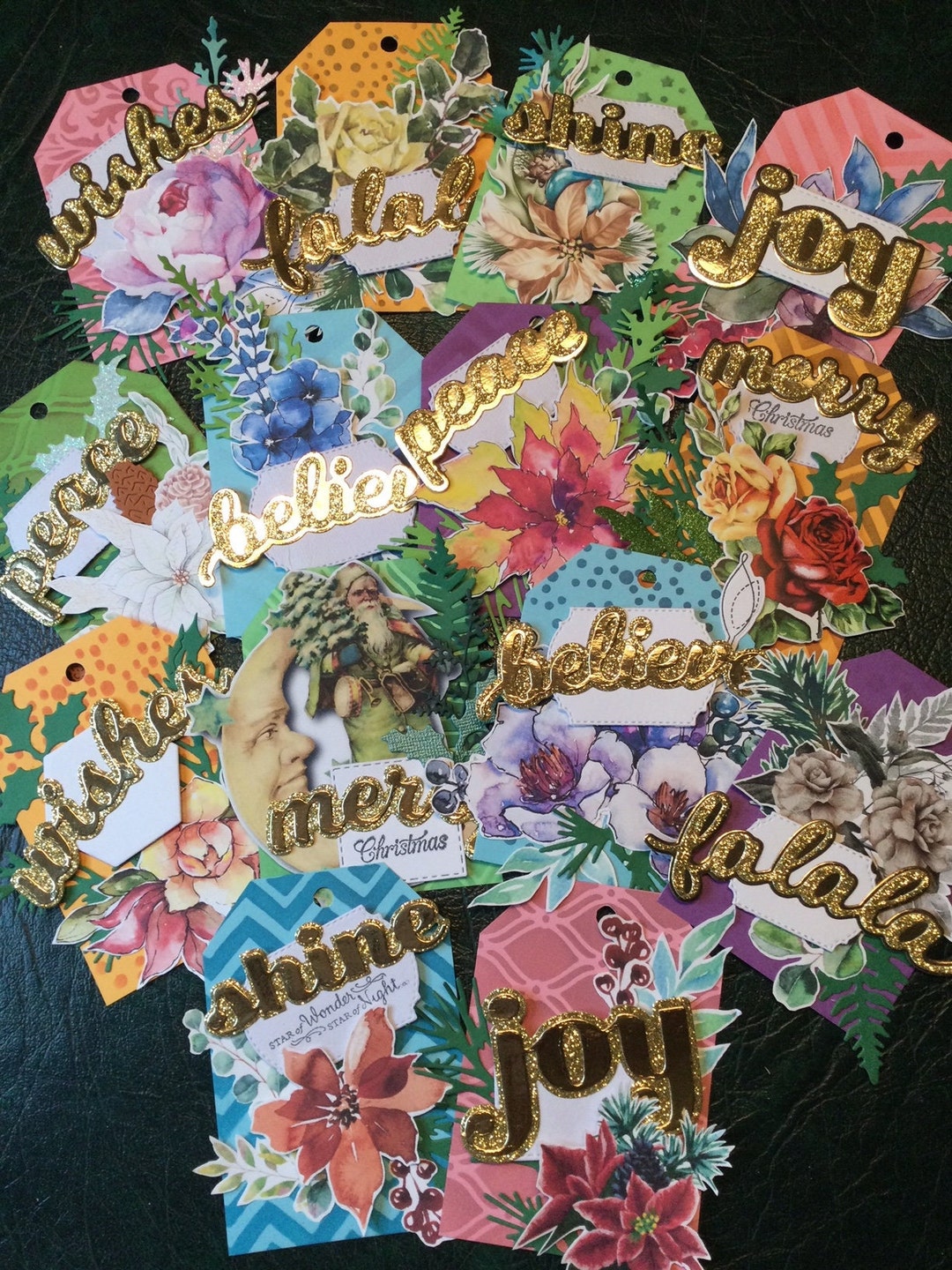 3D CHRISTMAS GIFT TAGS Set of 3 Tags Package Toppers - Etsy