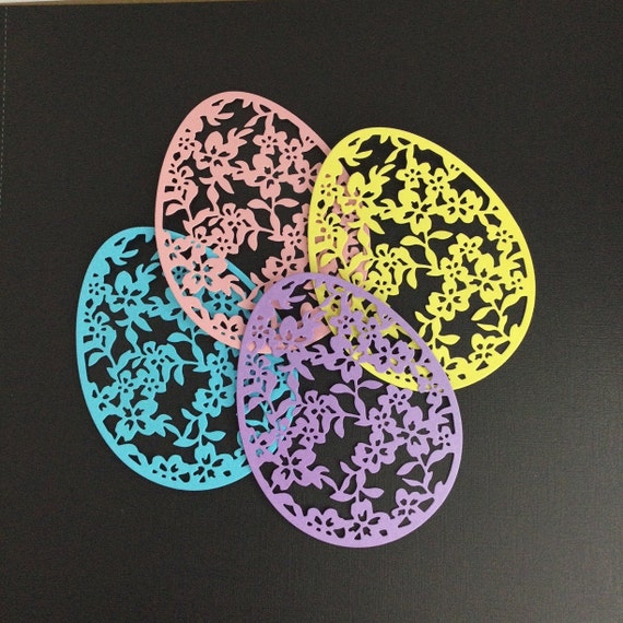 Large Easter Egg Die Cut Floral Easter Egg 4 Pastell Etsy