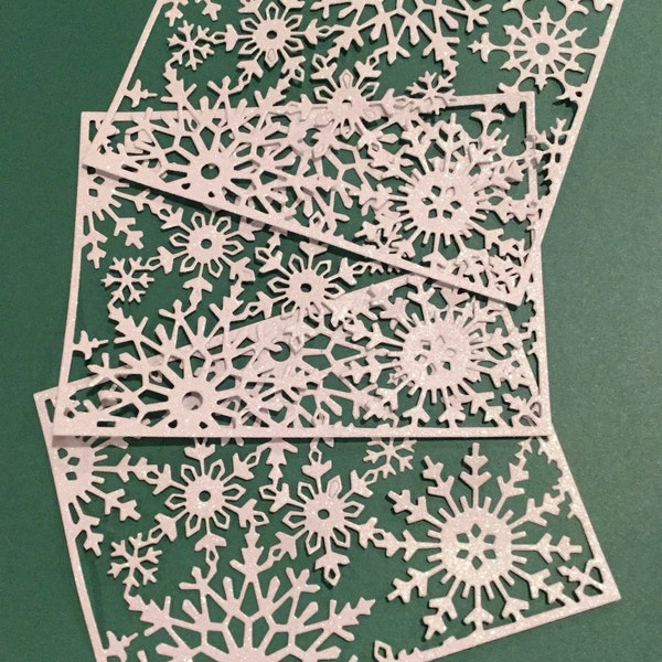 Die Cuts * Glitter Snowflake Cover Die Cut * Card Front * 3 Pieces * White Snow-Glitter Paper * Embellishment * Christmas * Snow *