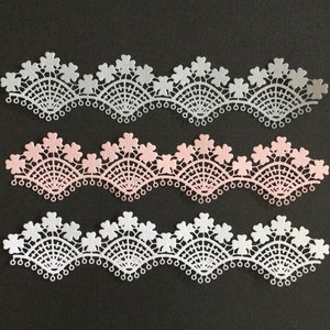 Die Cuts * Lace Edge * 3 Pieces * Choice Of Color * Card Edge * Card Making * Scrapbooking * Collage * Mixed Media * Free Shipping *