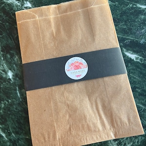 Brown Waxed OR Paper Glassine Bags with Gussets * 6&quot; X 8.25&quot; * Ten Bags * Junk Journal * Embellishment * Brown WAXED * Brown PAPER