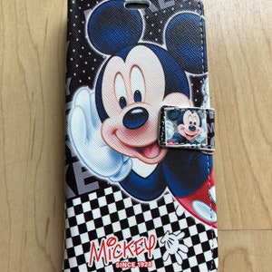 Mickey Mouse Leather Flip Stand Case Wallet para Samsung Galaxy S6, S6 Edge, S7, S7 Edge, S8, S8 +, S9, S9 +, S10, S10 + envío desde NUEVA YORK