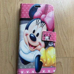 Minnie Mouse Leather Flip Stand Case Wallet para Samsung Galaxy S8 , S8 + , S9 , S9 + , S10 , S10 + envío desde NUEVA YORK