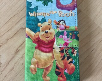 Winnie The Pooh Leather Flip Stand Case Wallet For iPhone 6 , iPhone 6 Plus, iPhone 7. iPhone 7 Plus, iPhone 8, iPhone 8 Plus , iPhone XS