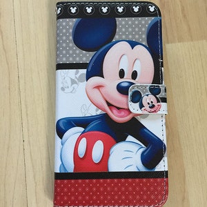 Mickey Mouse Cuero Flip Stand Case Wallet para iPhone 6 , iPhone 6+, iPhone 7. iPhone 7+, iPhone 8, iPhone 8+, iPhone XS