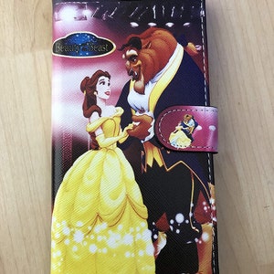 Princesa Belleza y La Bestia Belle Flip Stand Cartera de cuero para Samsung Galaxy Note 9, Nota 10 , Nota 10 + ( Barco desde NY )