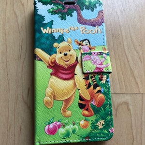 Winnie The Pooh Leather Flip Stand Case Wallet For Samsung Galaxy S6, S6 Edge , S7 , S7 Edge ,S8 , S8+ , S9 , S9+ , S10 , S10+  Ship From NY