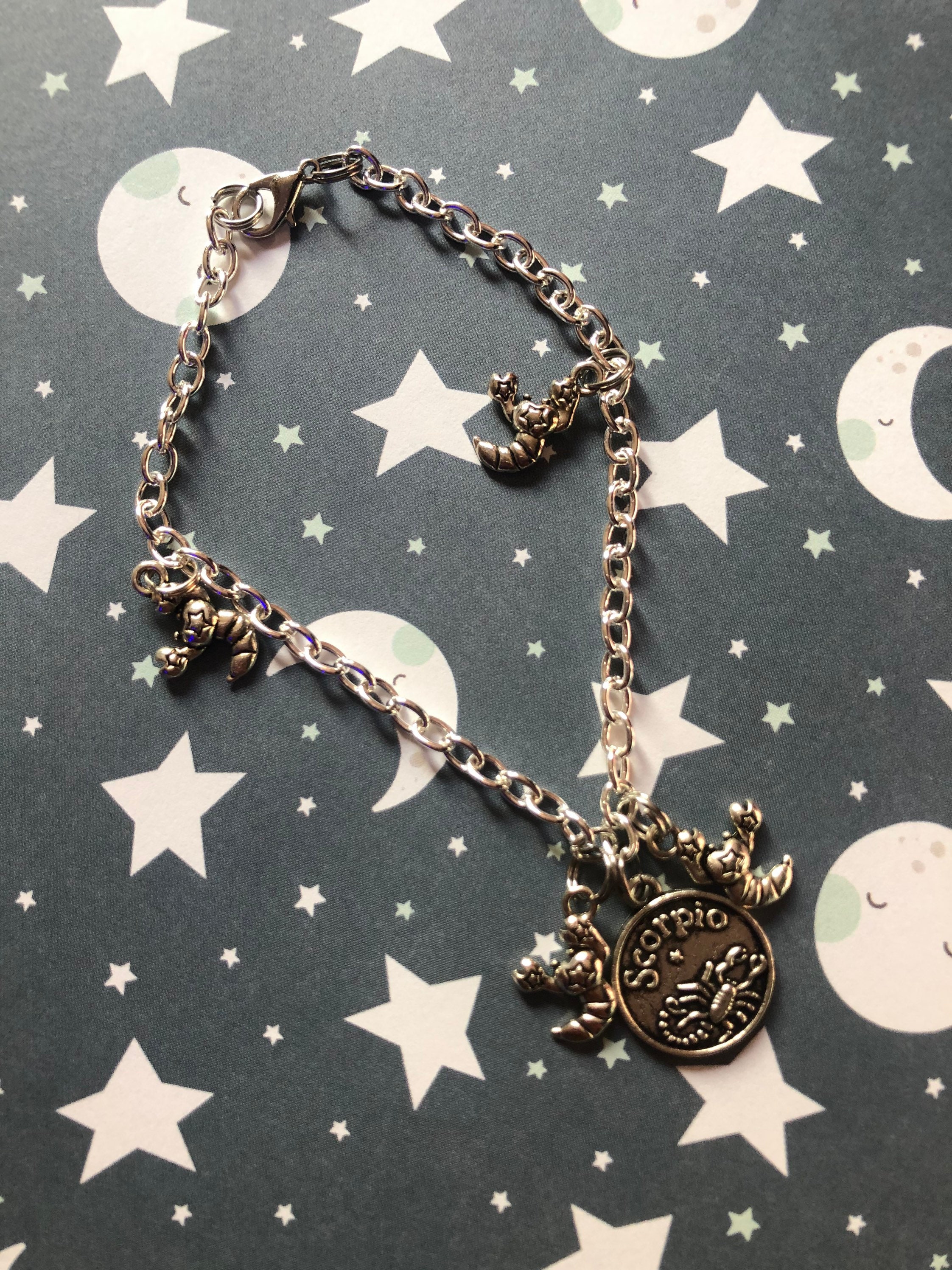 Scorpio Sign Zodiac Charm Bracelet Etsy