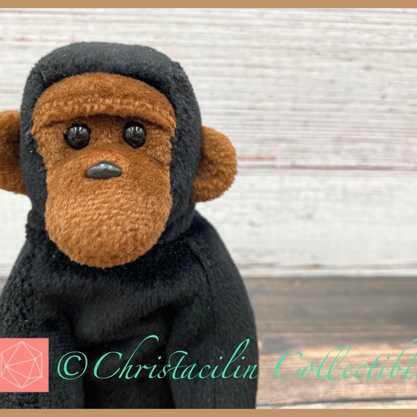 Vintage Toy | 1996 "Congo" the Gorilla Beanie Baby by TY (No Hang Tag)