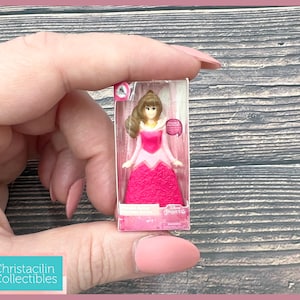 Mini Figure | Tiny “Princess Aurora” Sleeping Beauty Movie Replica Doll by Disney for Dollhouse or Crafting Projects