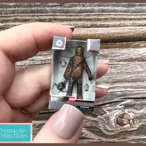 Mini Figure | Tiny "Chewbacca" Chewie from Star Wars Movie Replica Toy by Disney for Dollhouse or Crafting Projects