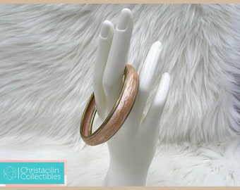 Vintage Jewelry | Size 7.5 Peachy Cream Lacquer Bangle Bracelet