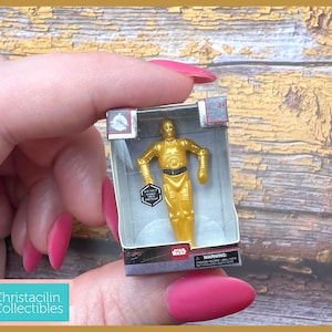 Mini Figure | Tiny &quot;C-3PO&quot; Star Wars Movie Replica Toy by Disney for Dollhouse or Crafting Projects