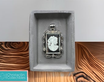 Joyería vintage/Cameo en espejo en tono plateado