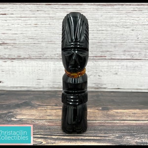 Vintage Sculpture | Mayan/Aztec Totem of Smooth Black Obsidian