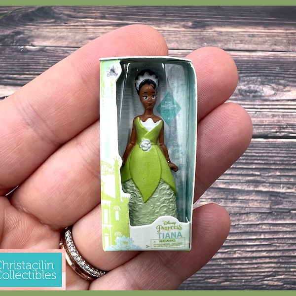 Mini Figure | Tiny "Princess Tiana" Princess and the Frog Movie Replica Doll Toy by Disney for Dollhouse or Crafting Projects