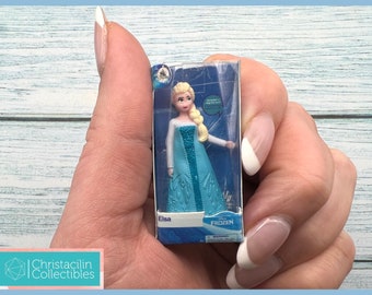 Mini Figure | Tiny "Princess Elsa" Frozen Movie Replica Doll by Disney for Dollhouse or Crafting Projects