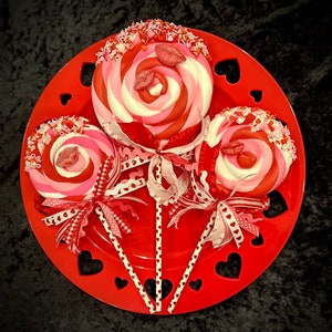 Valentines faux lollipop, valentines decor, valentines wreath attachment, fake lollipops, valentines lips,
