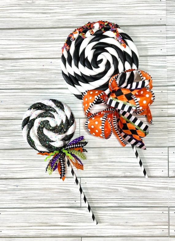 Fake lollipops, fake Halloween lollipops, Halloween decor, Halloween wreaths, wreath attachments, Halloween centerpieces