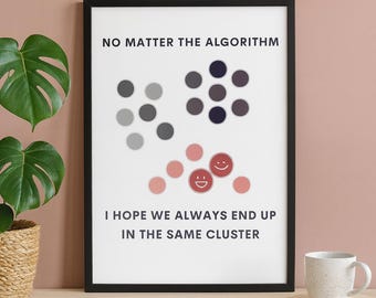 Data Science Wall Art: Clustering Print for Data Analyst (Digital Download)