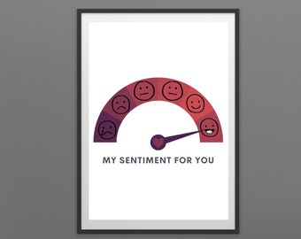 Positive Sentiment Data Science Wall Art: Tech Gift (Digital Download)