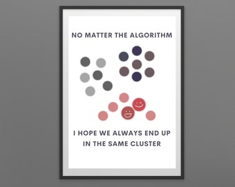 Data Analyst Gift. Statistics Wall Art. Clustering. Digital Download for Mathematics | Machine Learning | Data Science. Tech Gift. Printable