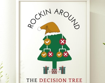 Decision Tree Christmas Art: Data Scientist Holiday Decor (Digital Download)