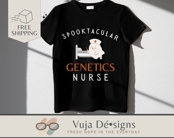 Personalizable Spooktacular Genetics Nurse Halloween T-Shirt | Cute Ghost | Funny | Spooky | Fall | Festive | Unisex | Gift | Party