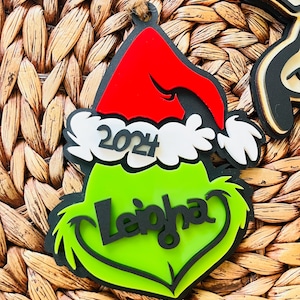 3D Custom Grinch ornament, Max The Dog Ornament, Grinchmas Ornament, Personalized Christmas Gift, Custon Christmas Family Ornament 2025