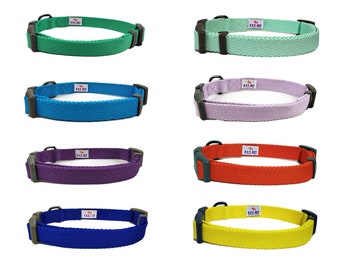 P.Y.T. PET_15 Colors Classic Solid Dog Collars - Adjustable Buckle Collars for Dogs, Small, Medium Large Dogs,