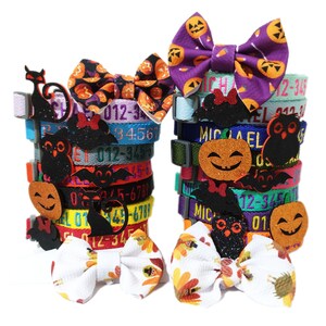 P.Y.T. PET_Sales BUY1GET1FREE_Halloween Thanksgiving Dog Collars, décor,Detachable Embellishment,Pumpkin, Bat,Owl,Bow Tie, Holiday Accessory image 3