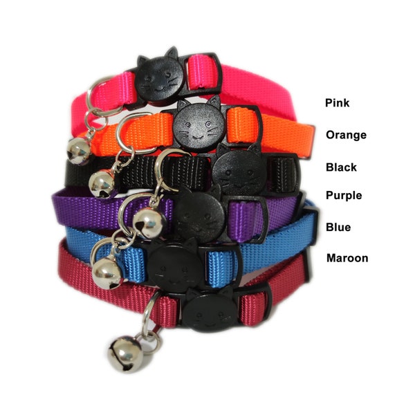 P.Y.T. Pet_Nylon Cat Collars with Safety Buckle_ Personalized Cat Collars Customized Embroidered Cat Collars with Breakaway Clasp and Bell
