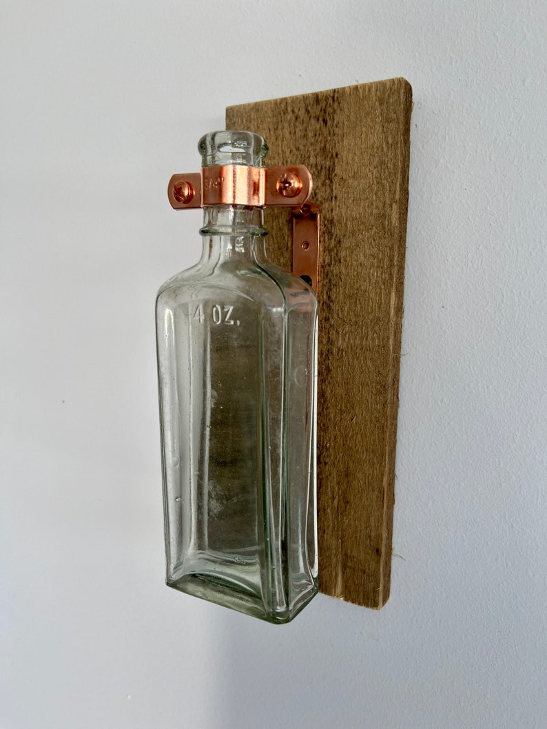 Antique Hand Dug Medicine Bottle Vase Sconce Mounted on Etsy