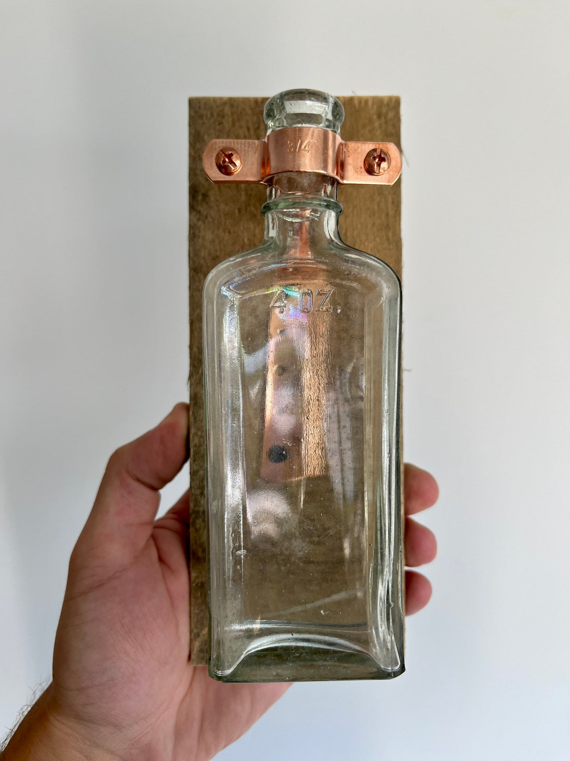 Antique Hand Dug Medicine Bottle Vase Sconce Mounted on Etsy