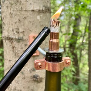1/2" X 12" Tiki Torch Wick & Solid Copper Holder Replacement For Bottle Torches