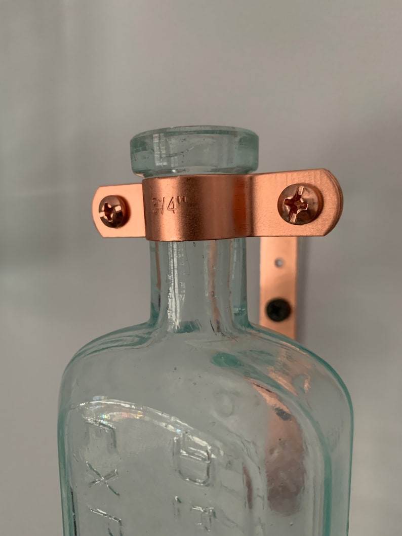 Floating Copper Hangers for Bottle Collection Wall Display Etsy