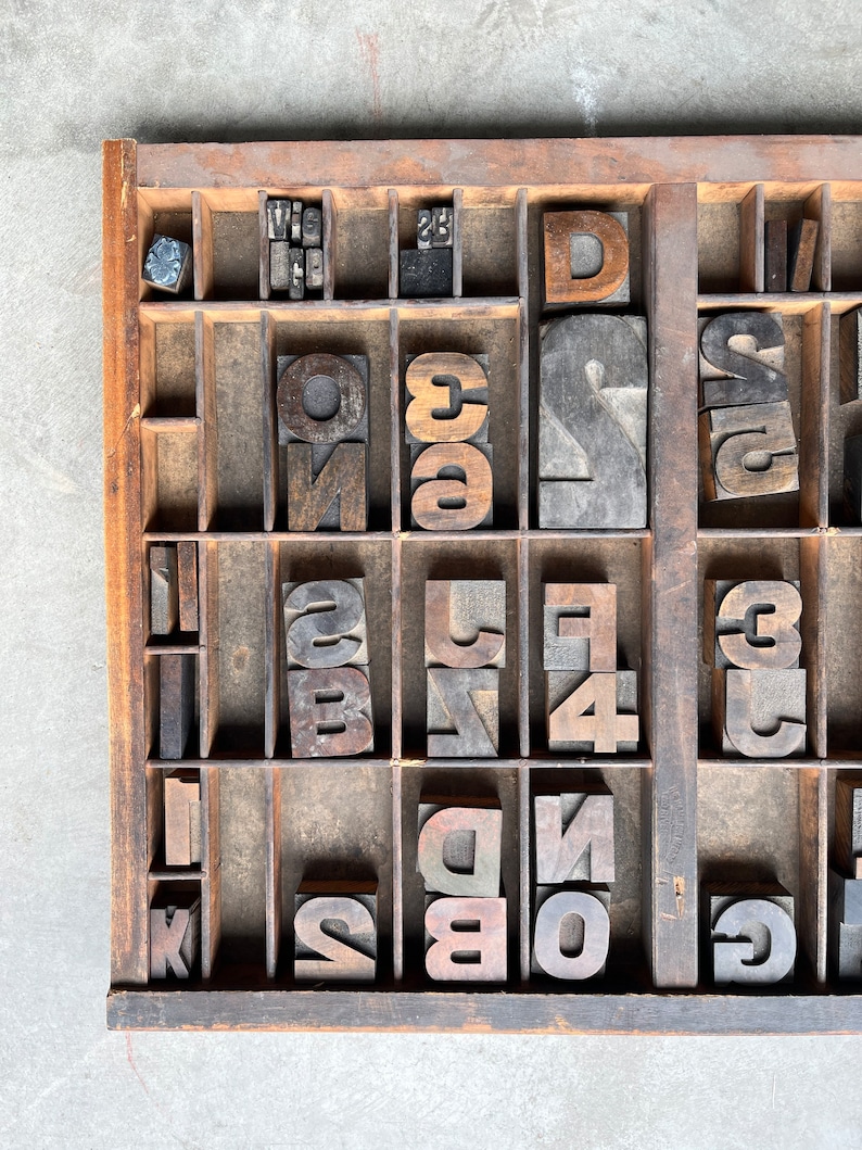 Antique 1920s Hamilton Printers Tray Display With Collection Etsy