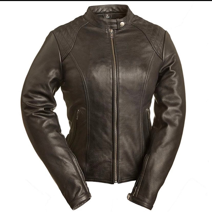 Womens leather jacket winter jacket wind breaker jacket | Etsy