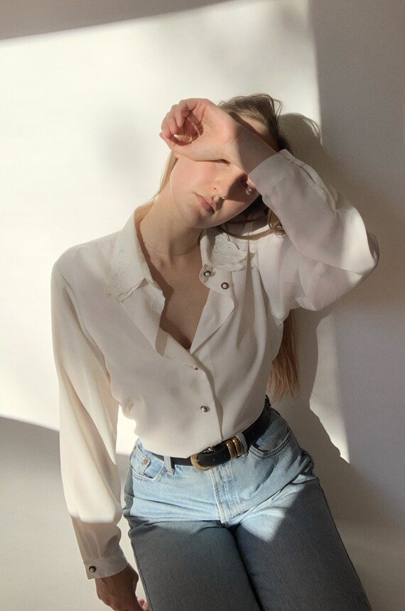 Vintage Lace Collar Blouse