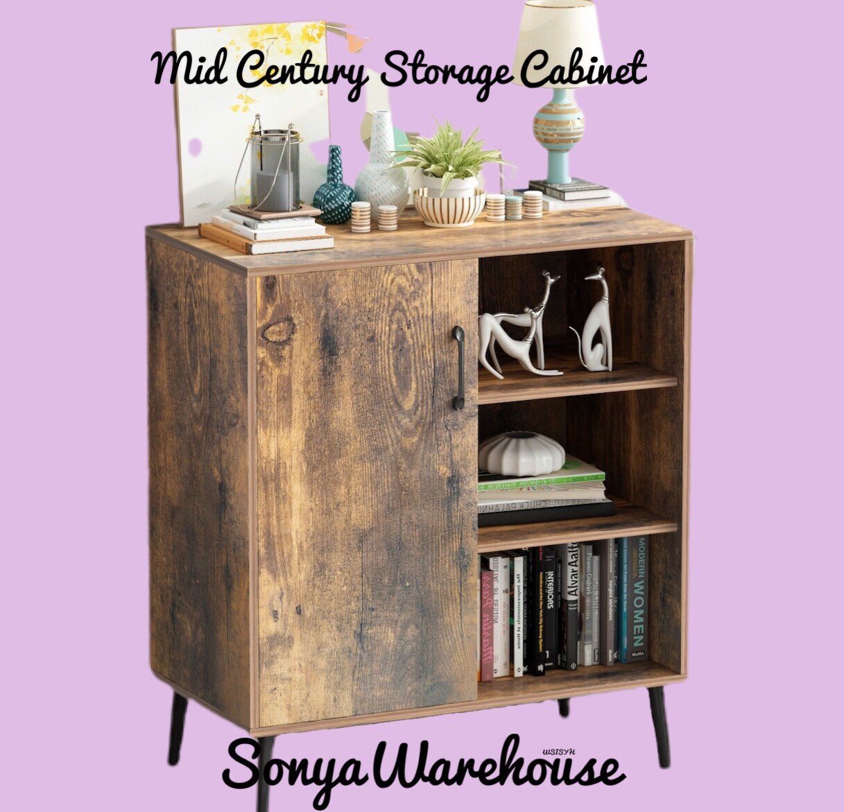 Gabinete de almacenamiento de mediados del siglo | Etsy