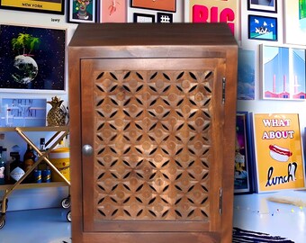 1 Door Accent Cabinet With Hand Carved Details